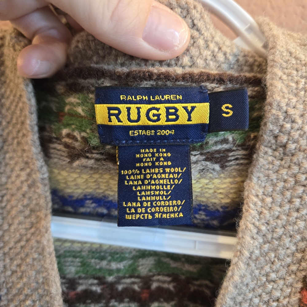 Ralph Lauren Rugby Fair Isle 100% Wool Sweater Vest Small - Picture 6 of 6